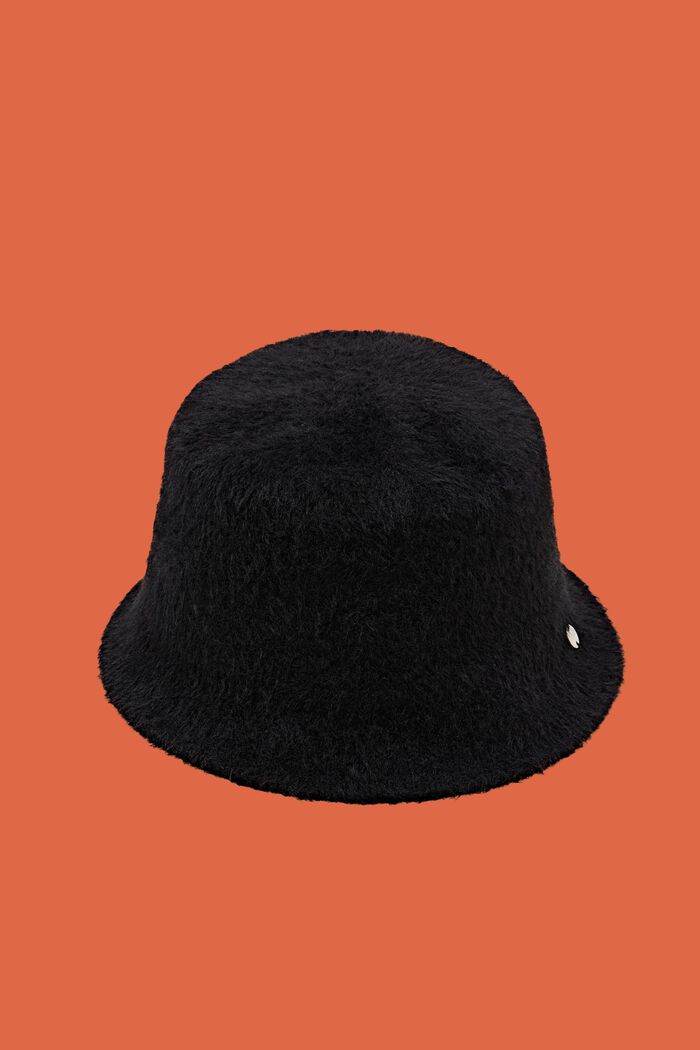 Knitted Bucket Hat, BLACK, detail image number 0