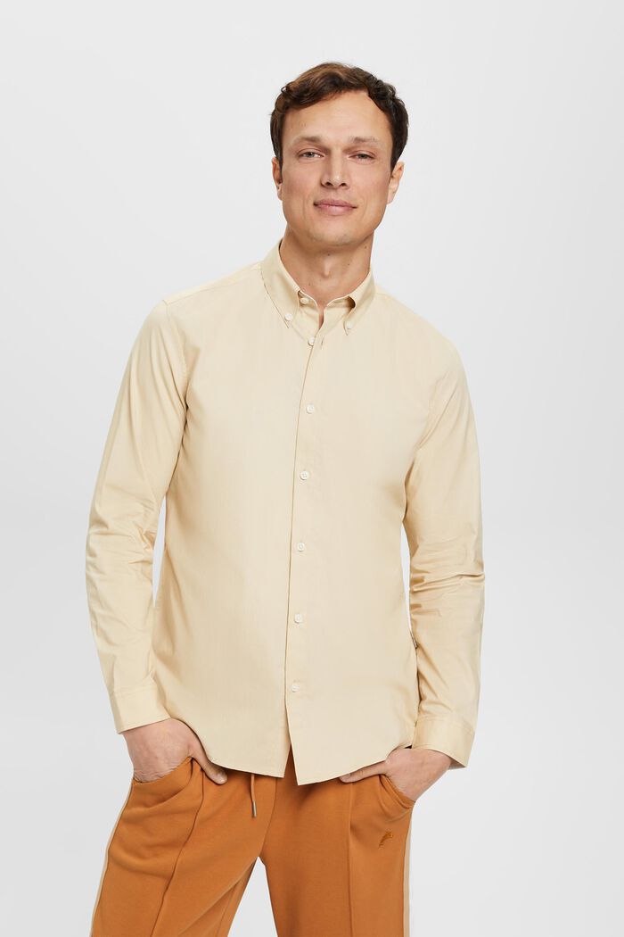 Button-down shirt, BEIGE, detail image number 0