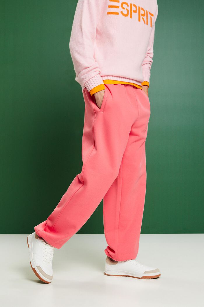 ‌棉質搖粒絨LOGO標誌運動褲, 粉紅色, detail image number 0