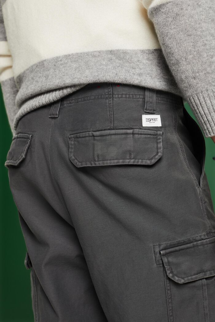 Cotton Cargo Pants, 深灰色, detail image number 3