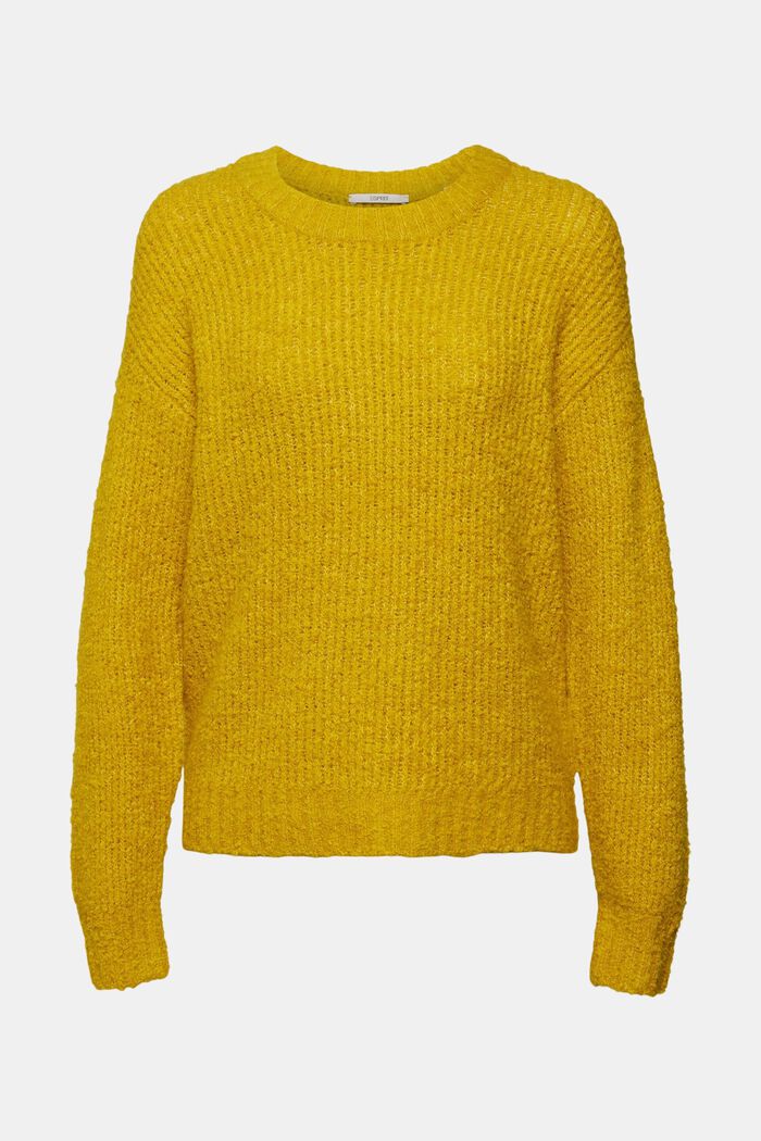 Bouclé jumper with wool and alpaca, DUSTY YELLOW, detail image number 2