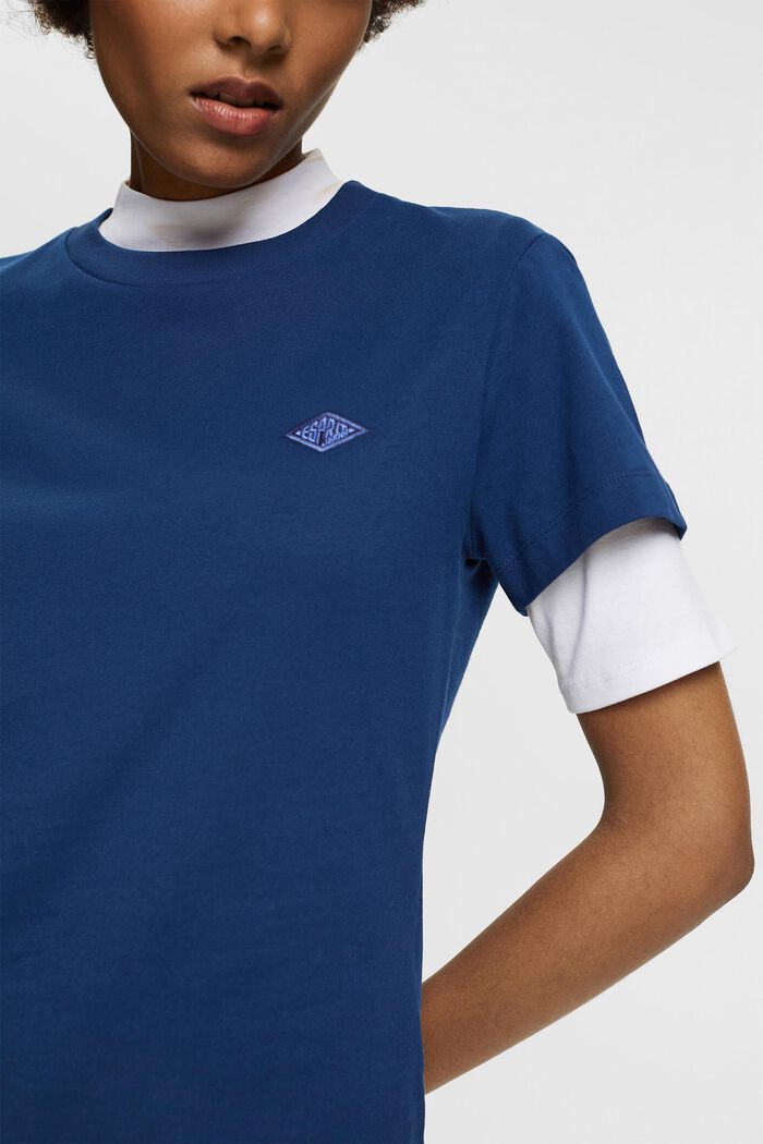 刺繡LOGO標誌棉質T恤, 深藍色, detail image number 2