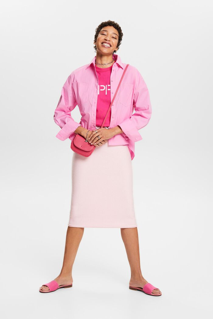 ‌針織中長款半身裙, 淺粉紅色, detail image number 1
