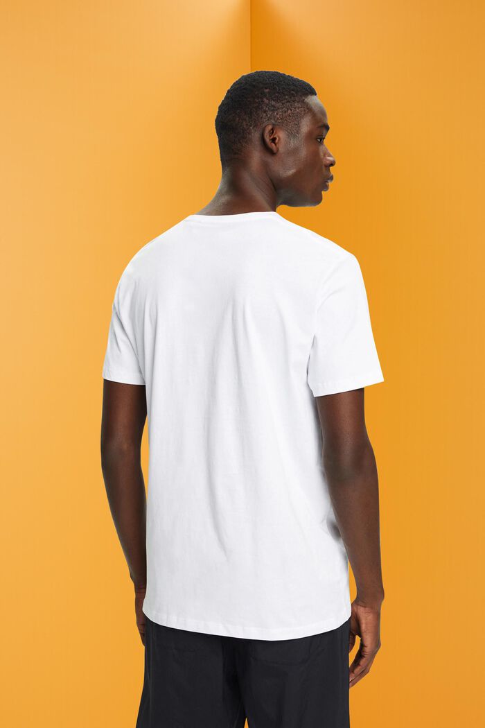 Cotton t-shirt with front print, WHITE, detail image number 3