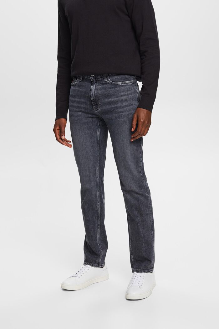 Mid-Rise Straight Jeans, BLACK MEDIUM WASHED, detail image number 0