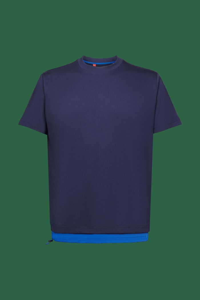 抽繩棉質平織布T恤, 深藍色, detail image number 5