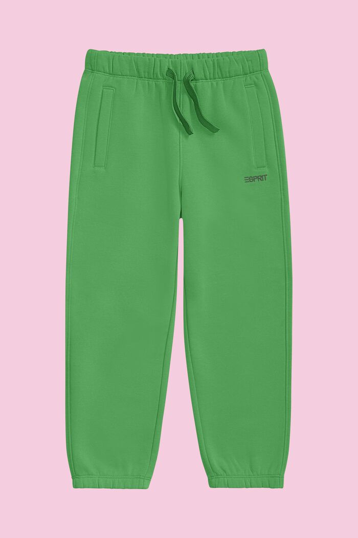 棉質混紡LOGO標誌運動褲, 綠色, detail image number 1
