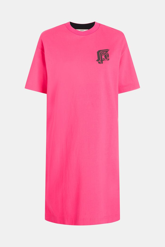 側面開衩標誌 T 恤連身裙, 粉紅色, detail image number 1