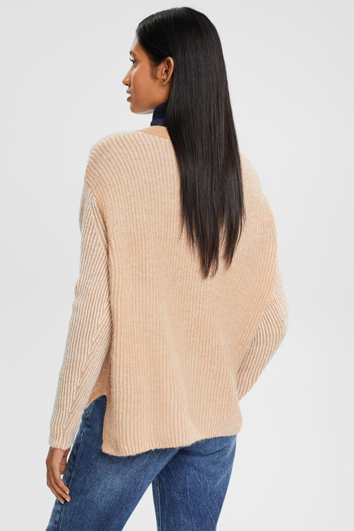 Two-tone jumper with alpaca, LIGHT BEIGE, detail image number 3