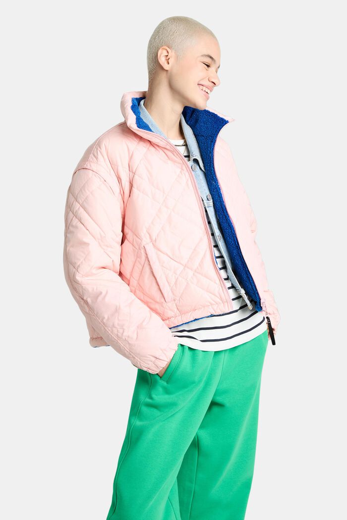 ‌雙面穿可拆卸絎縫夾克, 淺粉紅色, detail image number 0