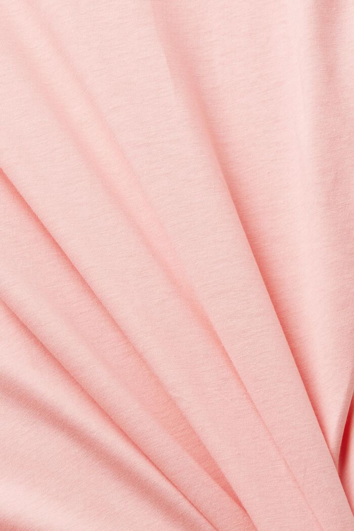 胸前花卉印花T恤, 粉紅色, detail image number 5