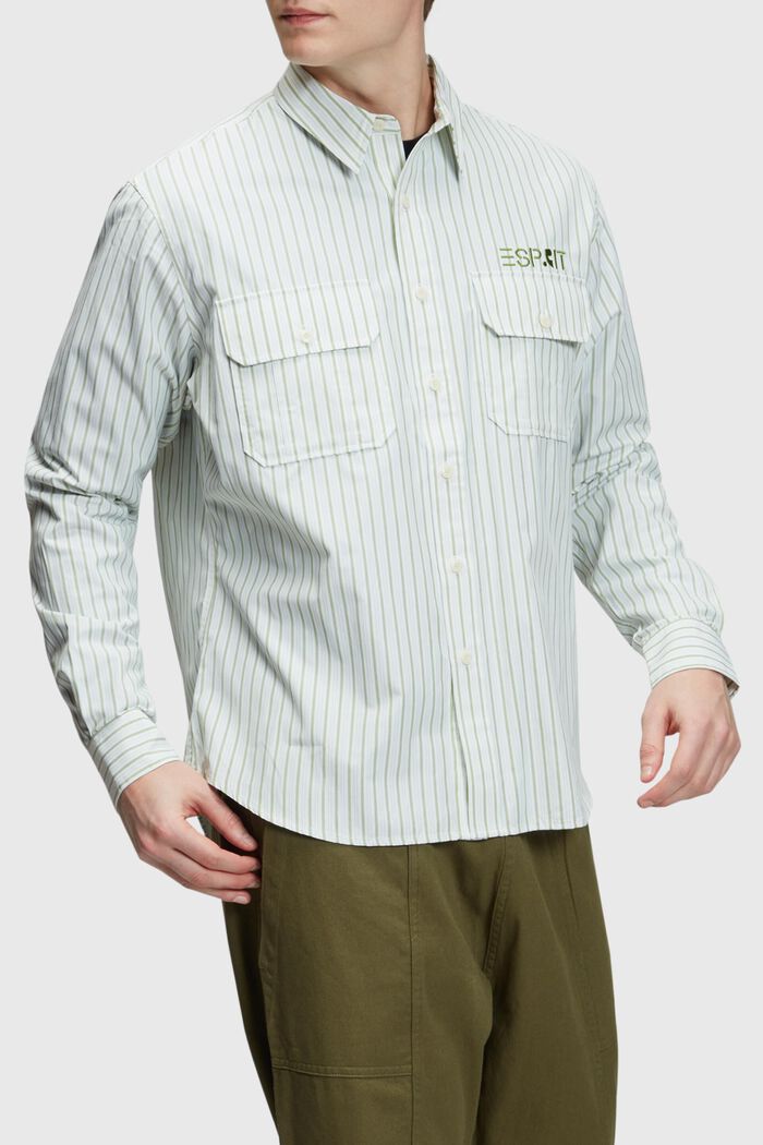 寬鬆版型條紋恤衫, 綠色, detail image number 0
