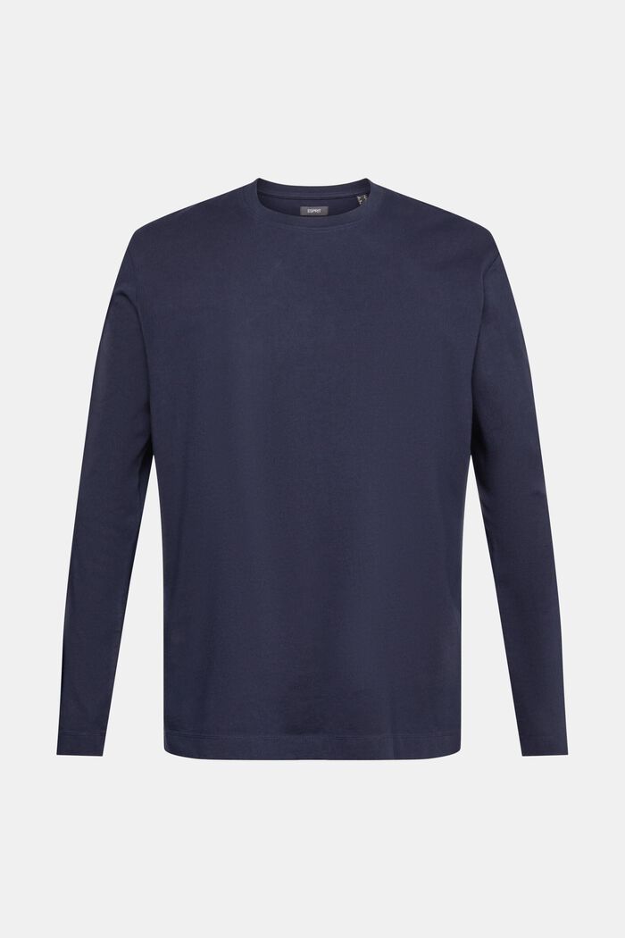 Jersey long sleeve top, NAVY, detail image number 2