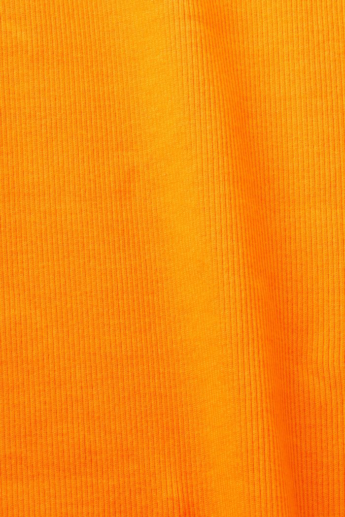 彈力棉羅紋平織布背心, 橙色, detail image number 5