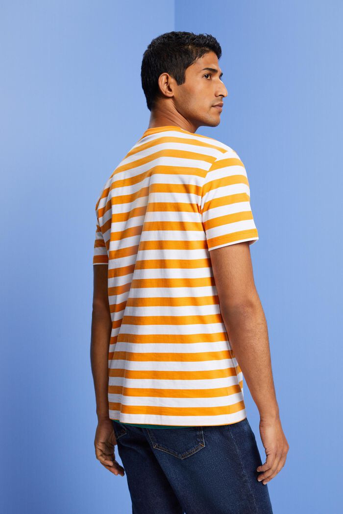 再生棉質條紋T恤, 橙色, detail image number 3