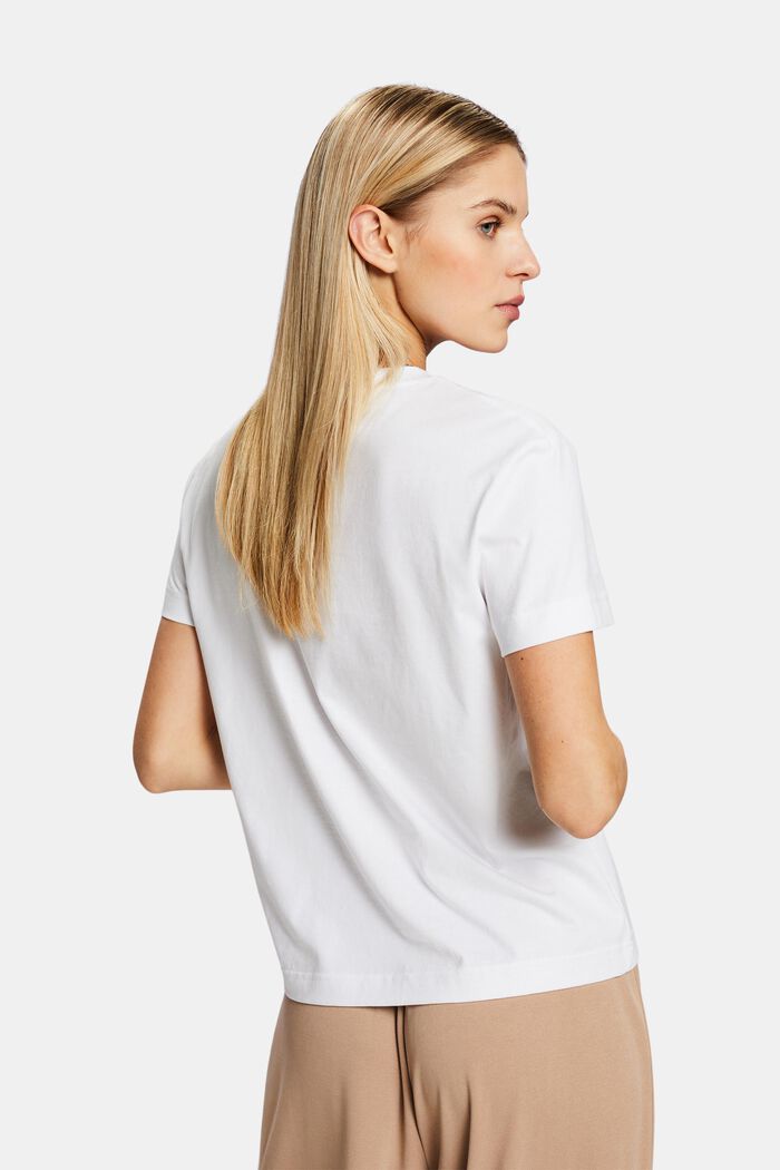Pima Cotton Crewneck T-Shirt, 白色, detail image number 2
