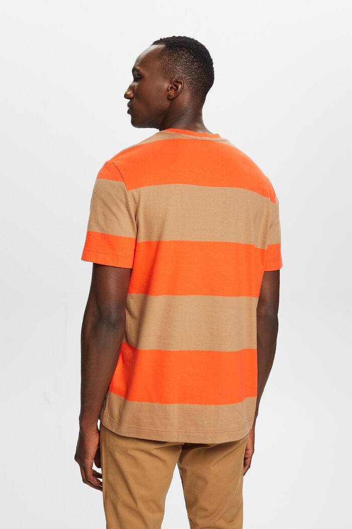 條紋LOGO標誌細節T恤, 橙色, detail image number 3