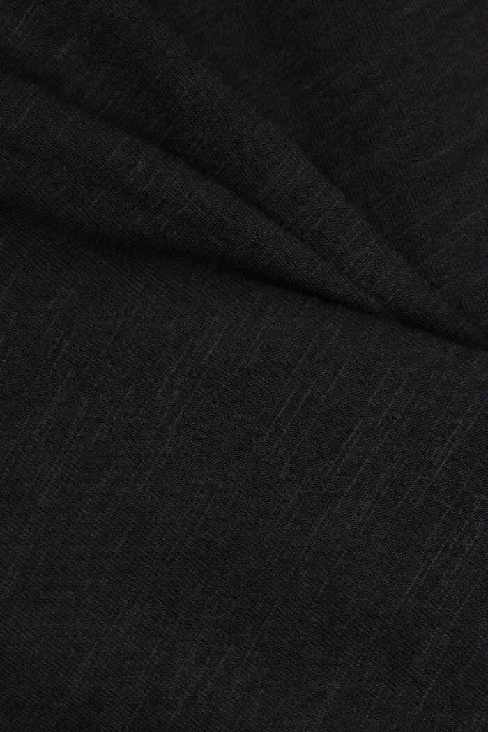 ‌鈕扣細節平織布長袖上衣, 黑色, detail image number 4