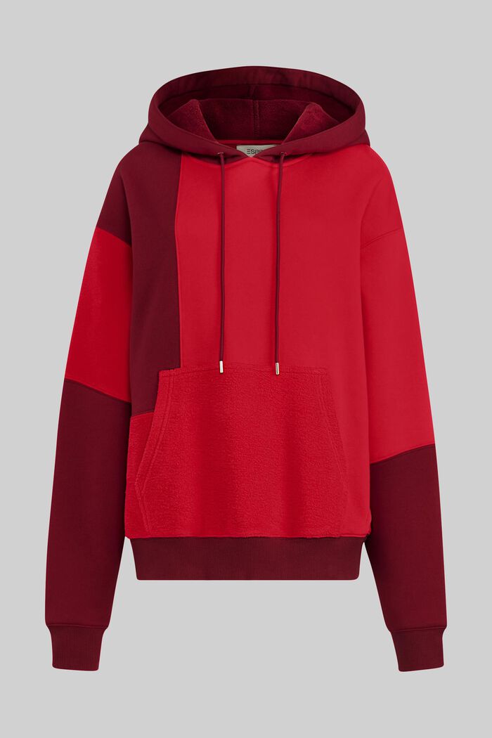 Unisex sweatshirt in a patchwork look, RED, detail image number 2