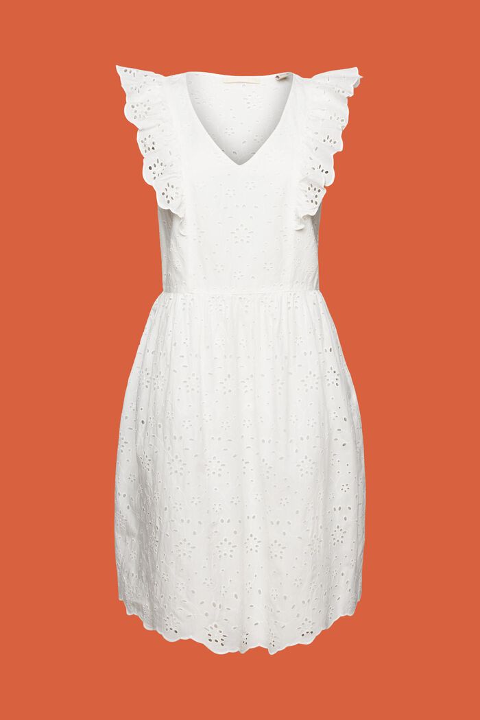 棉質蕾絲連衣裙, 白色, detail image number 5