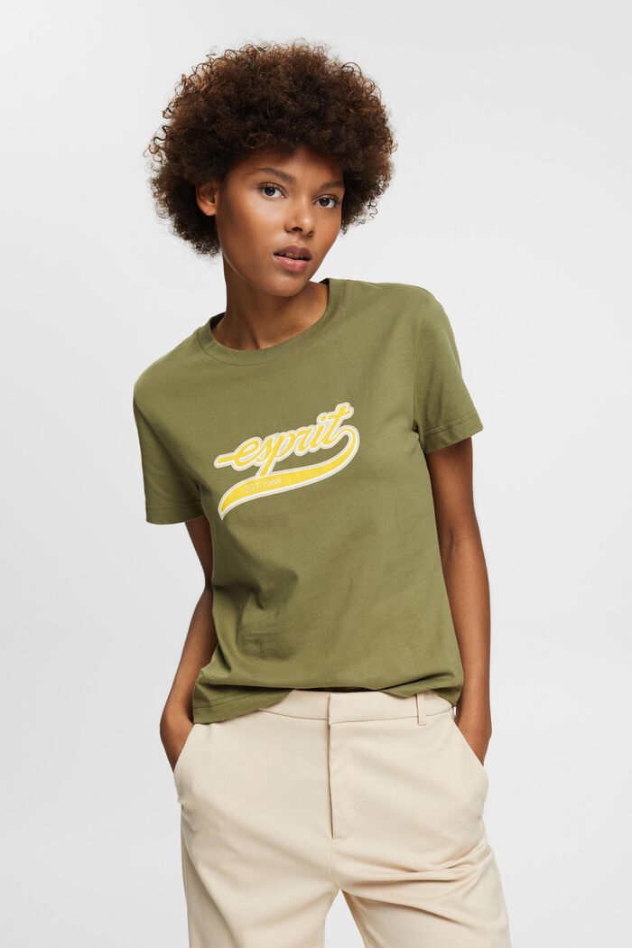 LOGO標誌印花棉質T恤, 橄欖綠, detail image number 0