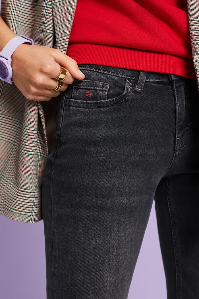 Mid-Rise Slim Jeans, BLACK DARK WASHED, detail image number 2