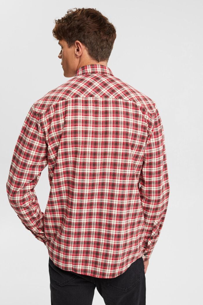 Checked flannel shirt, DARK RED, detail image number 4