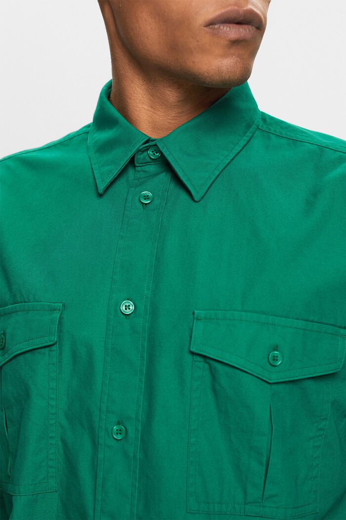 純棉工裝風恤衫, 深綠色, detail image number 2