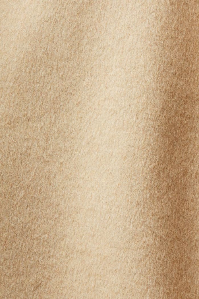 ‌超大廓形羊毛混紡外套, 米色, detail image number 4