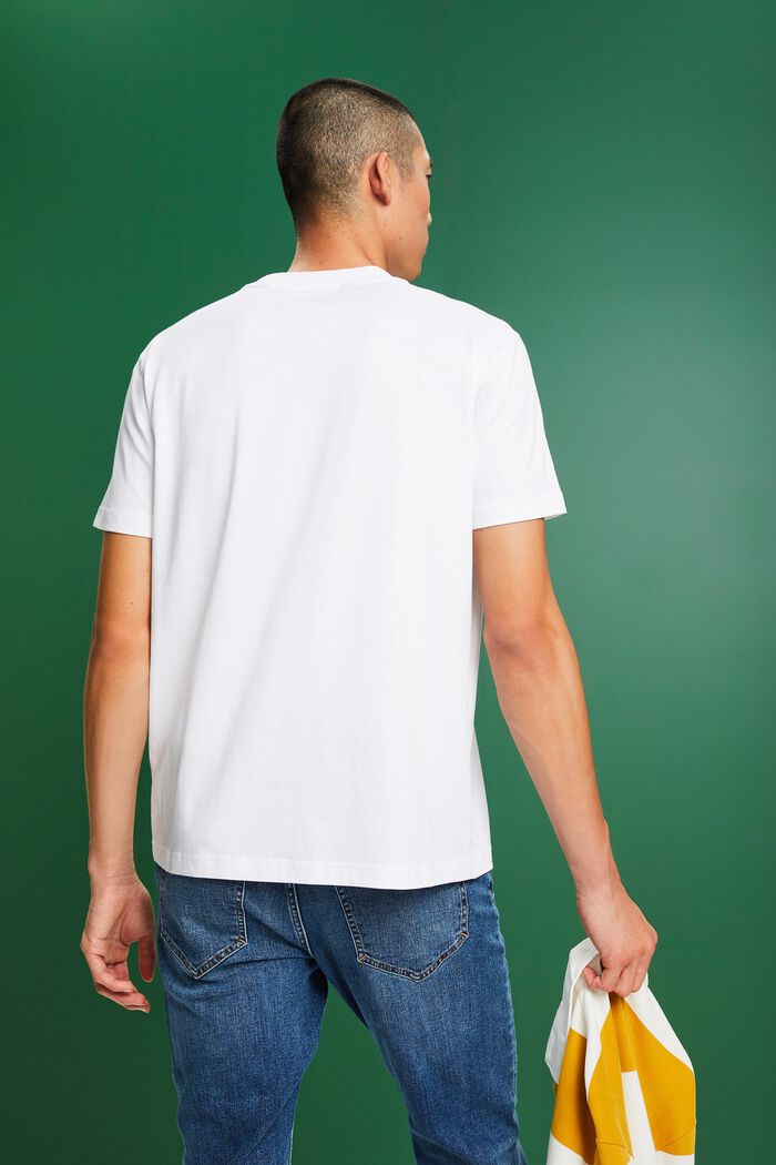 LOGO標誌棉質平織布T恤, 白色, detail image number 3