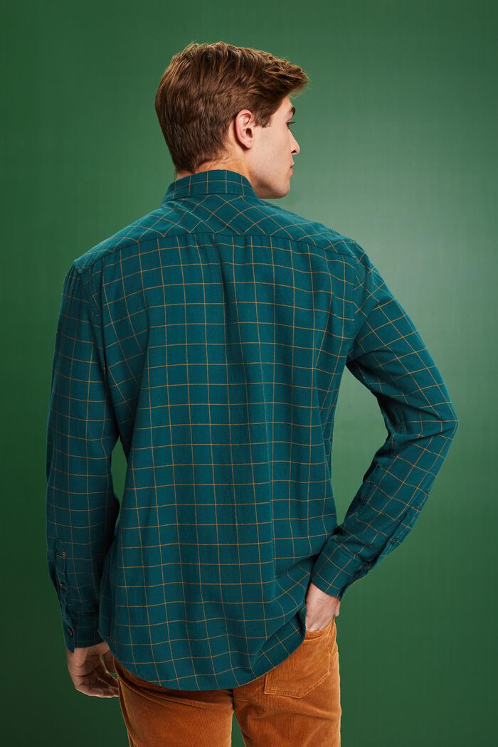 ‌格紋法蘭絨標準版型恤衫, 翡翠綠, detail image number 2