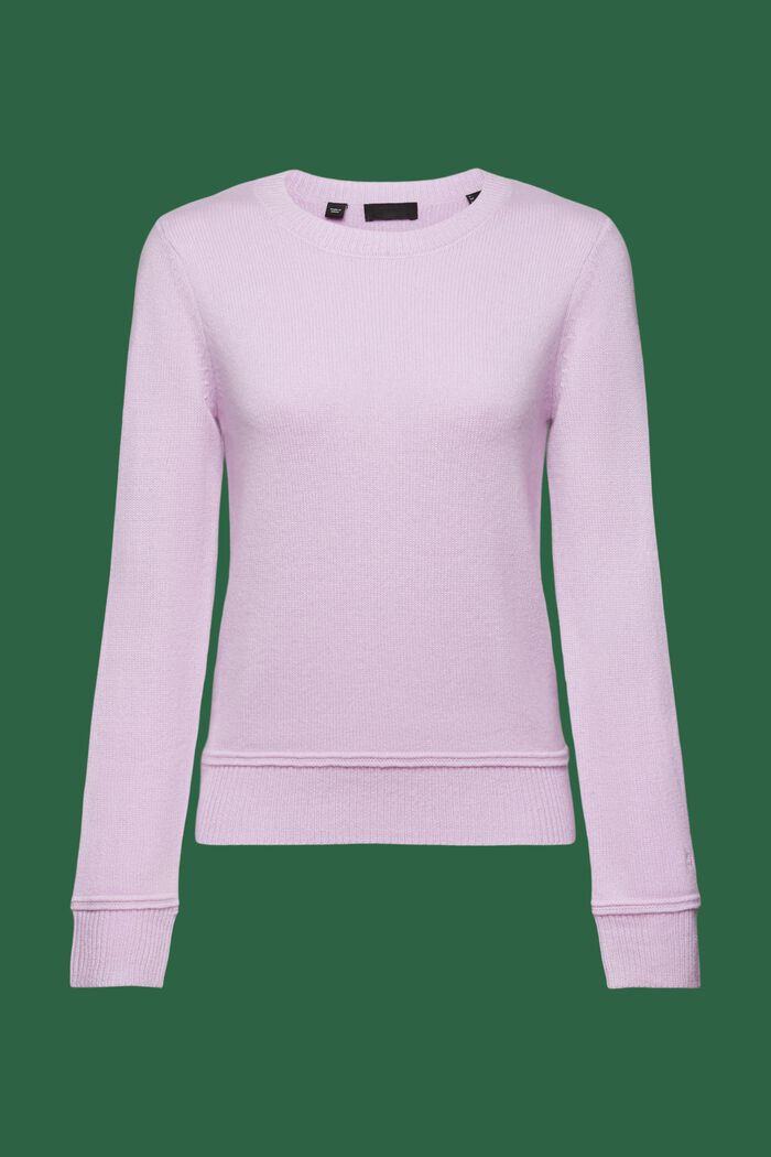 Cashmere Crewneck Sweater, LILAC, detail image number 6
