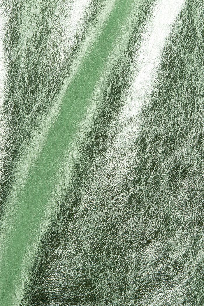 Coated Metallic Leather Shacket, LIGHT AQUA GREEN, detail image number 6