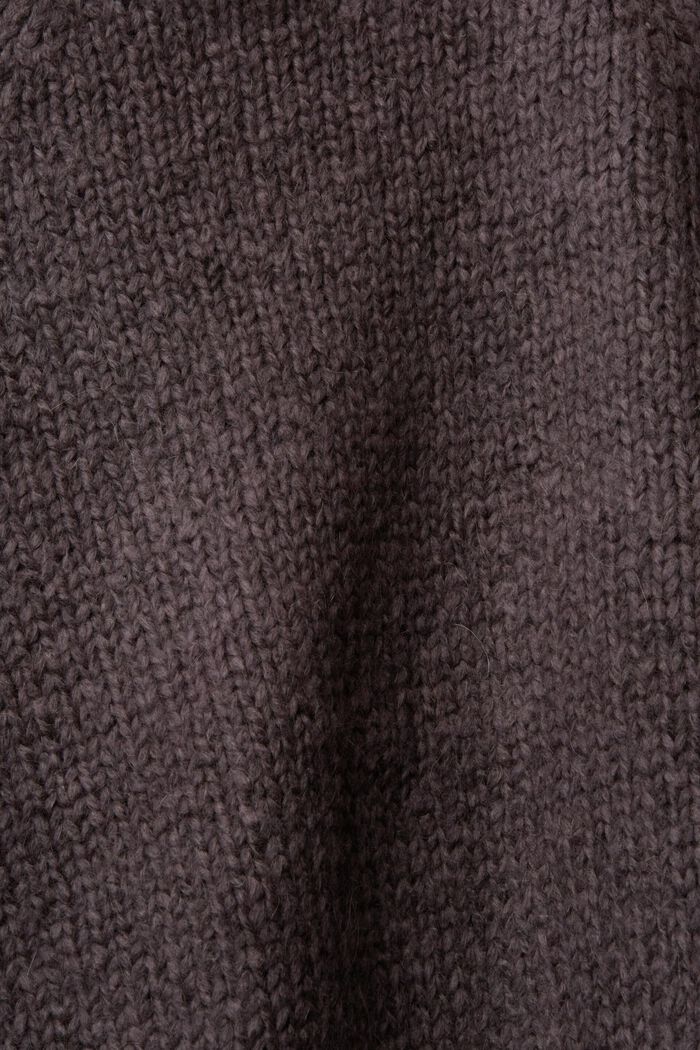 Cropped wool blend cardigan, ANTHRACITE, detail image number 1