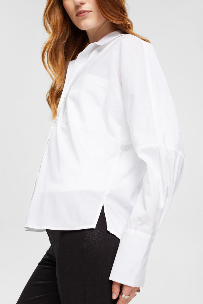 府綢女裝恤衫, 白色, detail image number 2