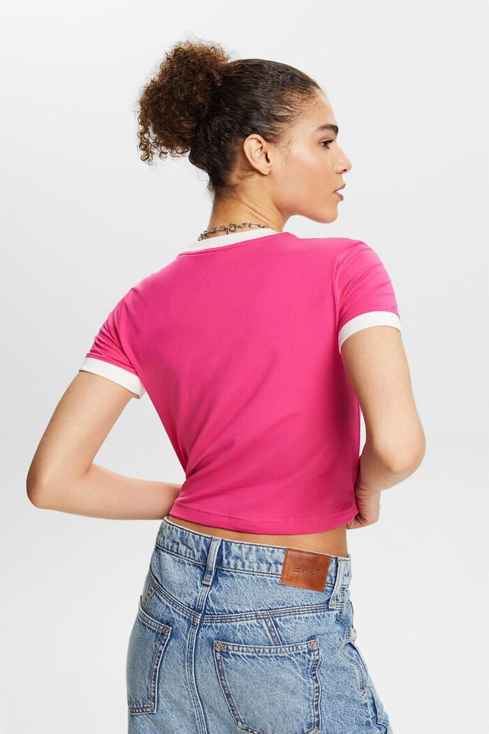 LOGO標誌棉質平織布T恤, 桃紅色, detail image number 2
