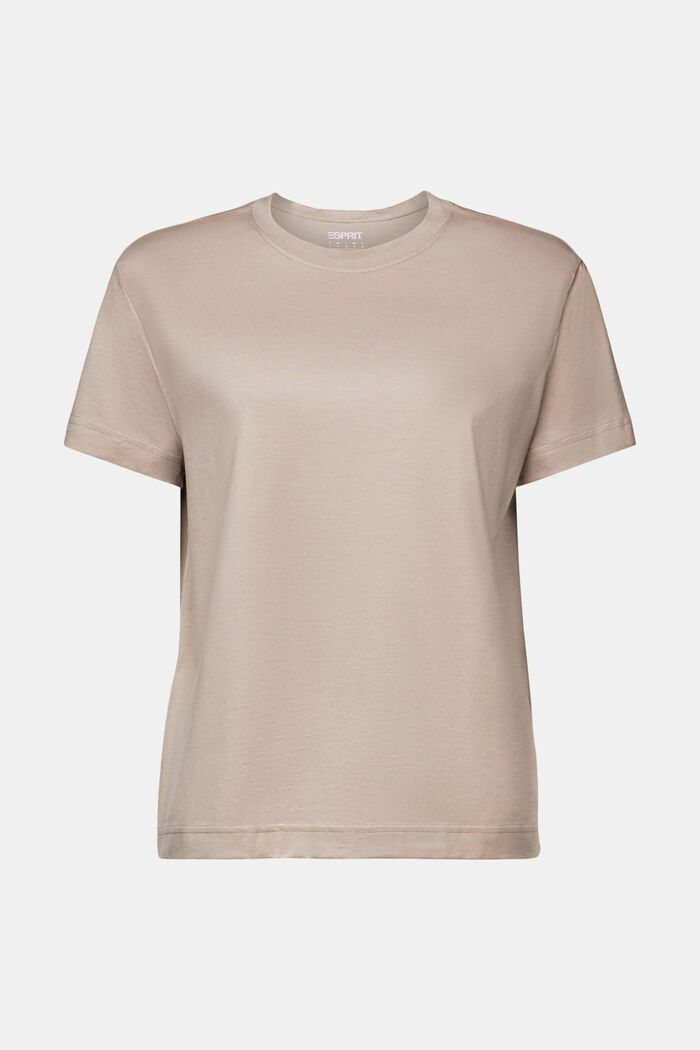 Pima Cotton Crewneck T-Shirt, 淺灰褐色, detail image number 5