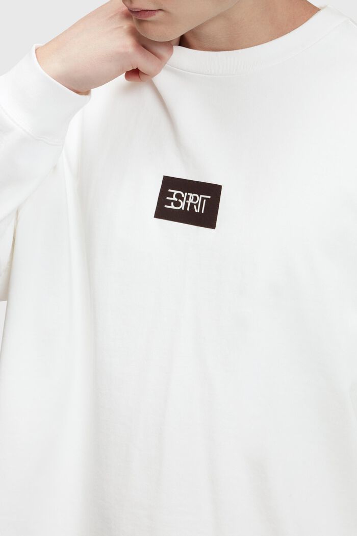 超大廓形雙重袖T恤 , 白色, detail image number 2