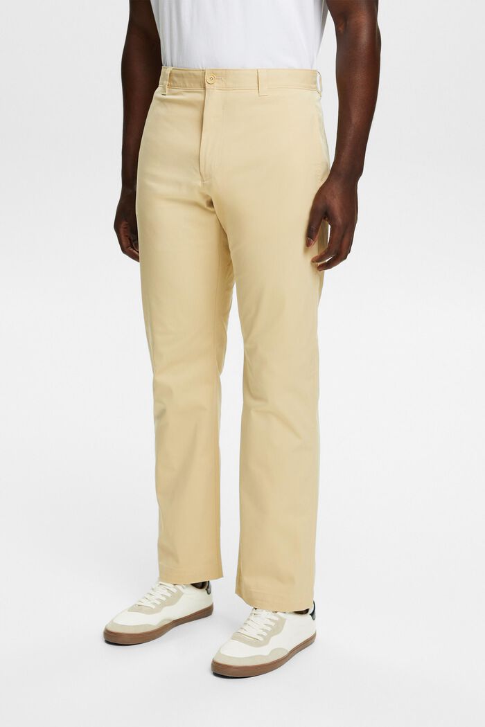 Stretch-Twill Straight Chino Pants, SAND, detail image number 0