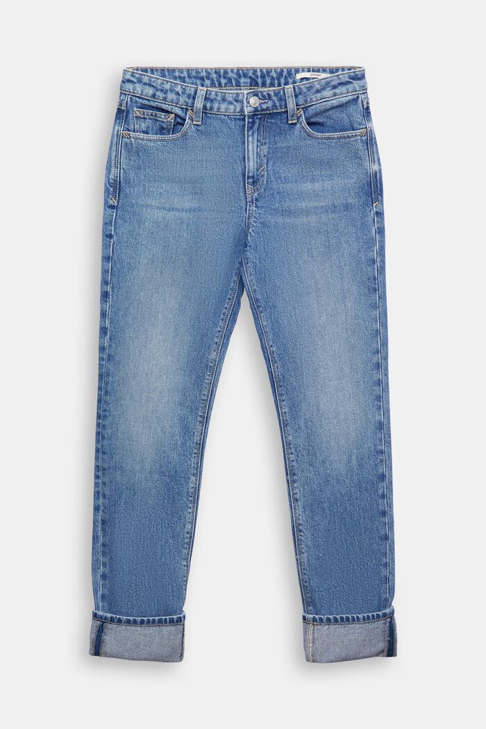 Mid-rise straight leg jeans, BLUE LIGHT WASHED, detail image number 7