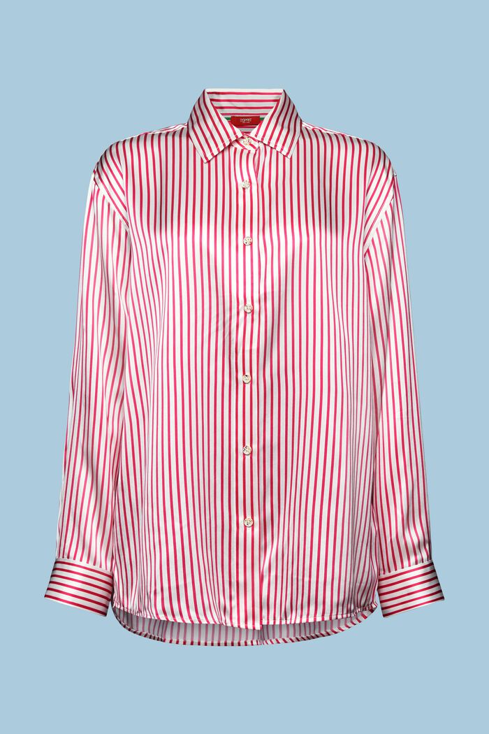 條紋絲質恤衫, 桃紅色, detail image number 6