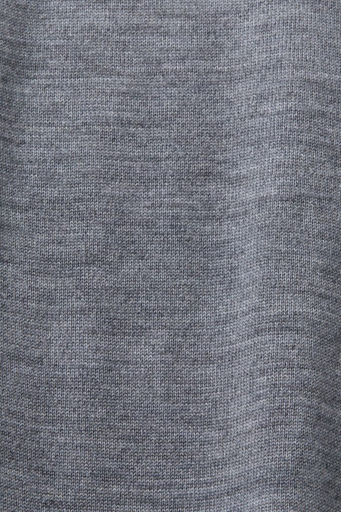 美麗諾羊毛樽領毛衣, 灰色, detail image number 5