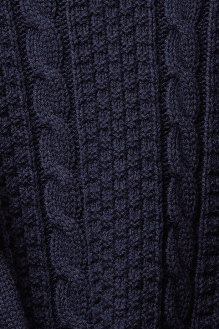 絞花針織毛衣, 海軍藍, detail image number 1