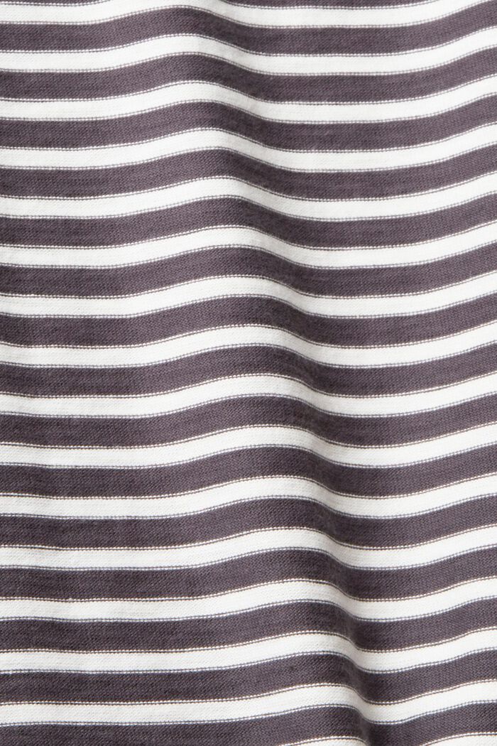 條紋長袖，100% 純棉, 深灰色, detail image number 5
