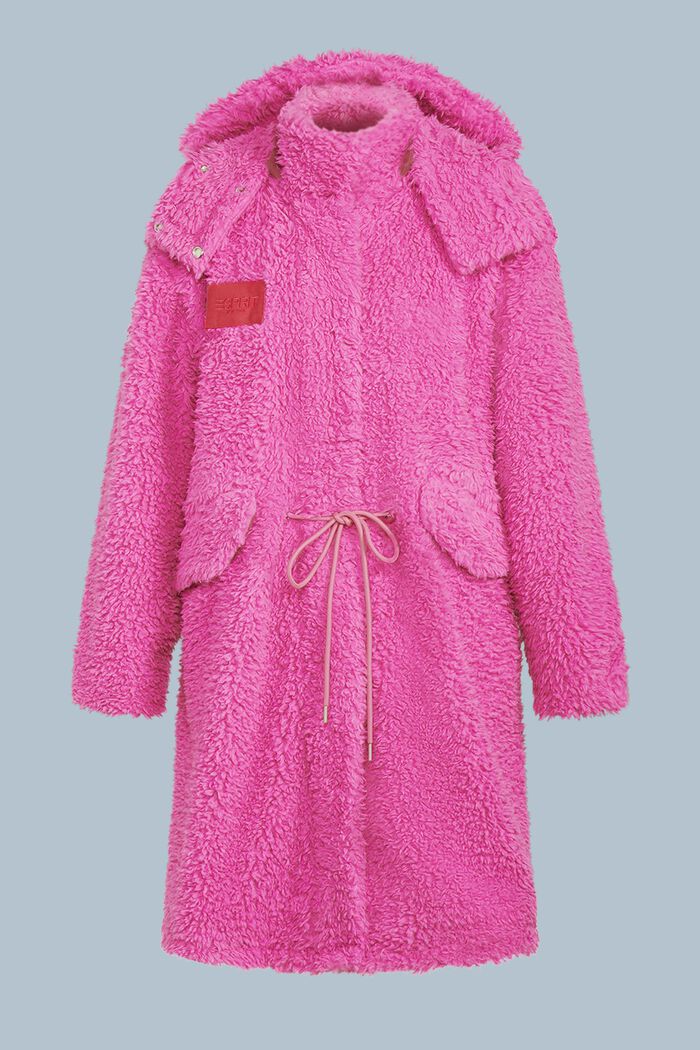Faux Fur Hooded Parka, PINK FUCHSIA, detail image number 6