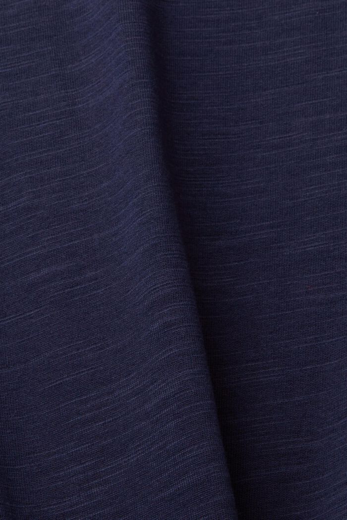 純棉方正版型長袖上衣, 海軍藍, detail image number 5