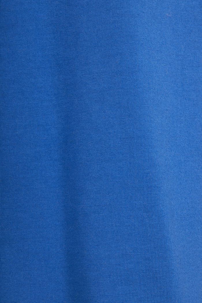 ‌超大廓形棉質平織布LOGO標誌T恤, 藍色, detail image number 4