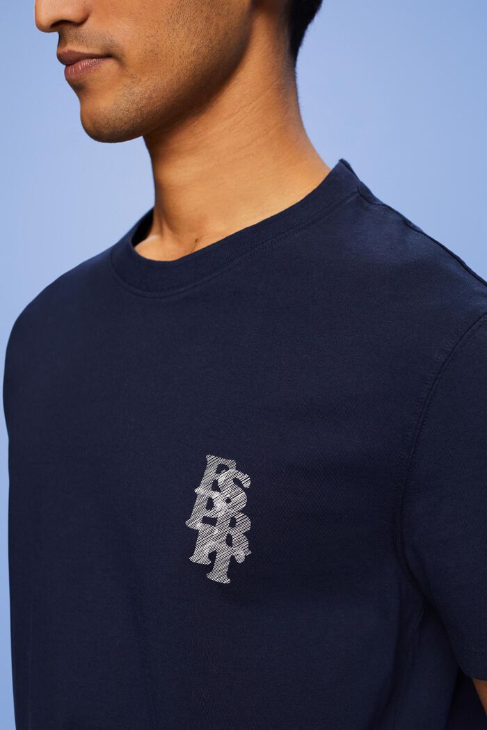 純棉LOGO標誌T恤, 海軍藍, detail image number 2