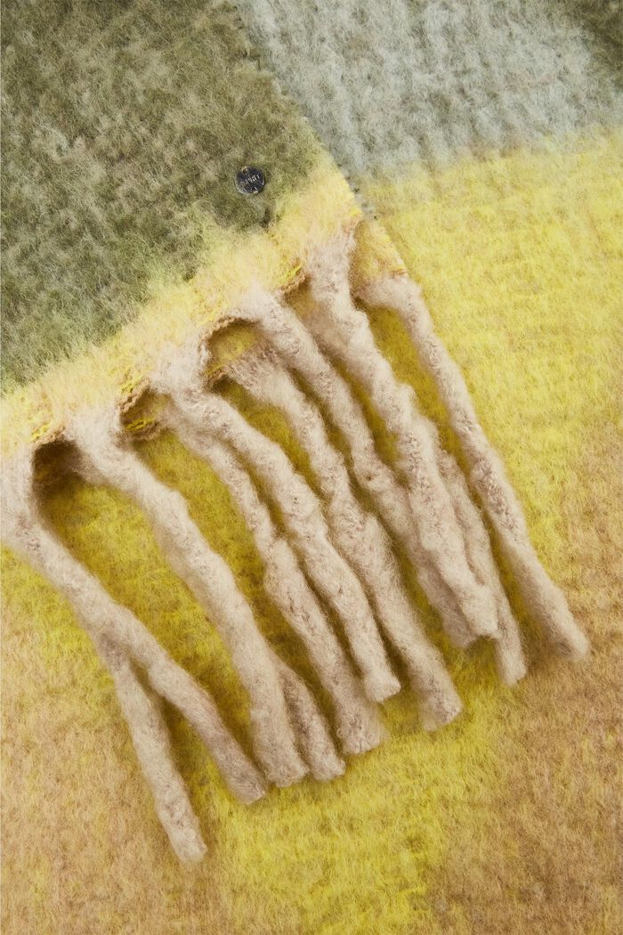 羊毛混紡厚圍巾, 冰藍色, detail image number 2