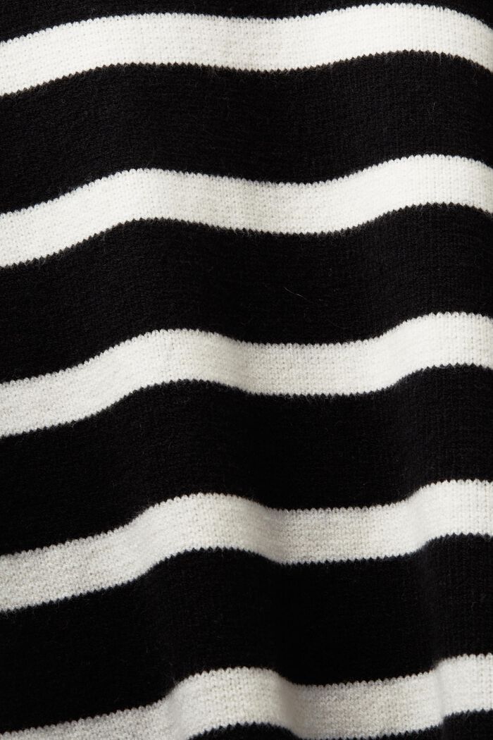 ‌條紋連帽毛衣, 黑色, detail image number 5